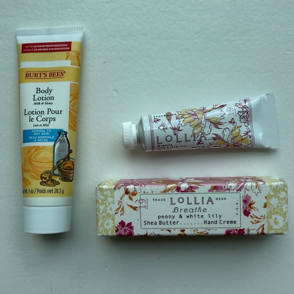 Burt's Bees Body Lotion and Lollia Hand Creme Set - Great Stocking Stuffers! 🌟